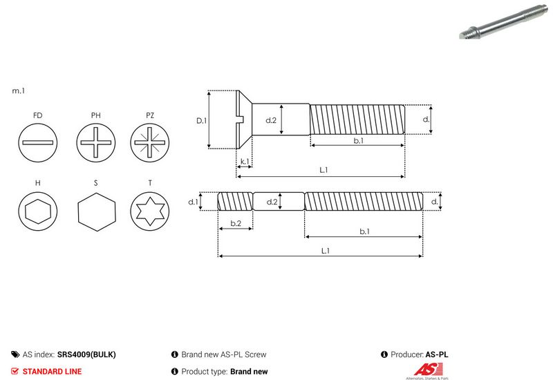 AS-PL SRS4009(BULK) Repair Kit, starter