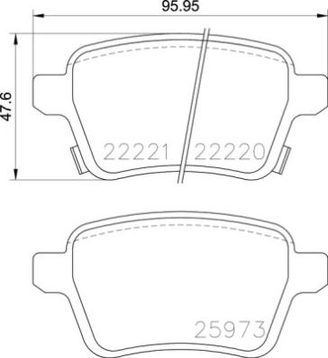 Комплект гальмівних накладок, дискове гальмо, Brembo P59086