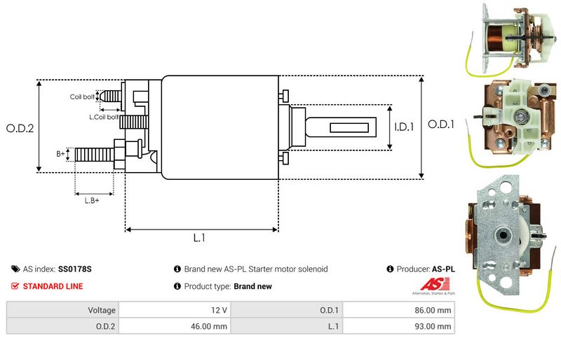 Magnetlülitus, starter, AS-PL SS0178S