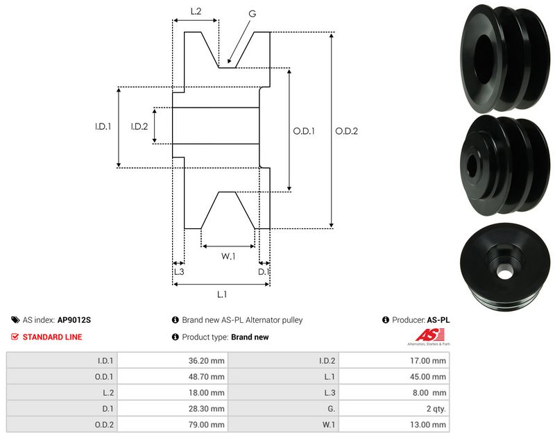 Rihmaratas, generaator, AS-PL AP9012S