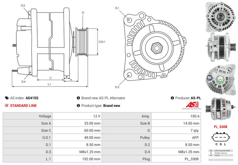 AS-PL A5415S Alternator