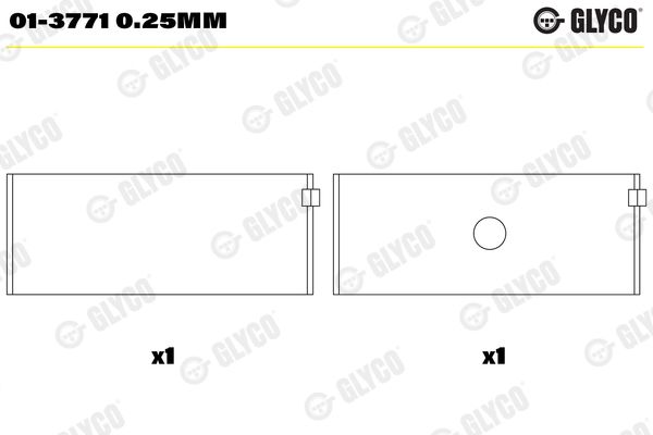 Вкладиші шатунні (4,5,6) MB OM601/OM602/OM603 GLYCO 013771025MM