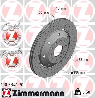 Гальмівний диск, Zimmermann 100334170