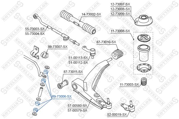 STELLOX 89-73006-SX Mounting, stabiliser bar