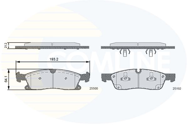 Комплект гальмівних накладок, дискове гальмо, Comline CBP36133