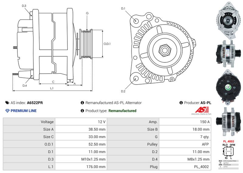 AS-PL A6522PR Alternator