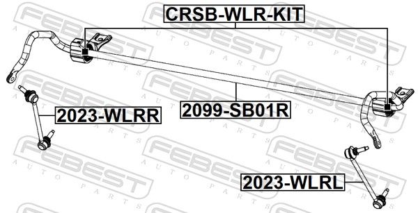 Remondikomplekt, stabilisaatorilaager, FEBEST CRSB-WLR-KIT