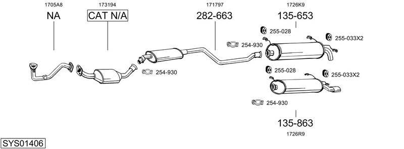 ABGASANLAGE BOSAL SYS01406