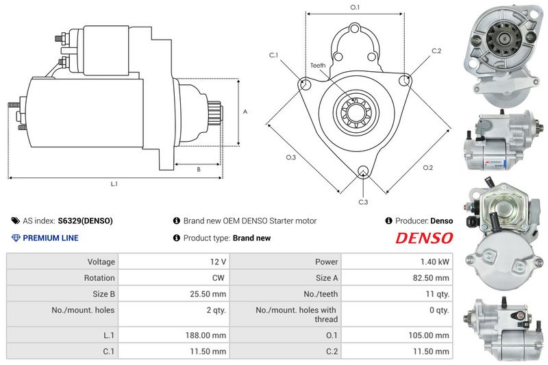 AS-PL S6329(DENSO) Starter