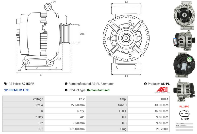 AS-PL A0159PR Alternator