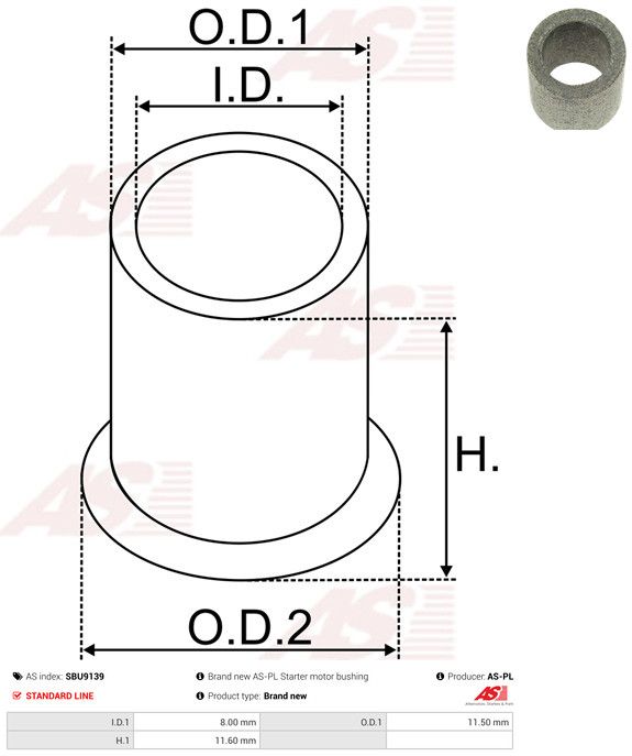 Puks, starterivõll, AS-PL SBU9139