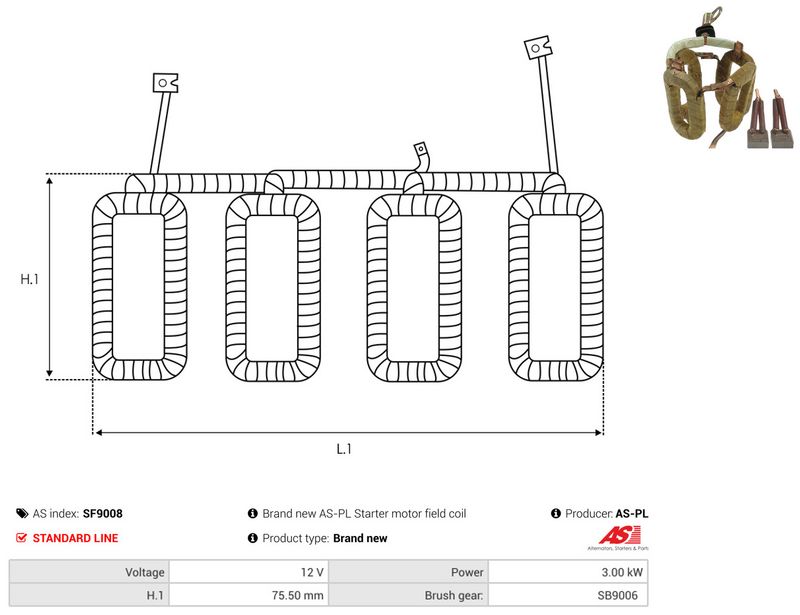 AS-PL SF9008 Field Winding, starter