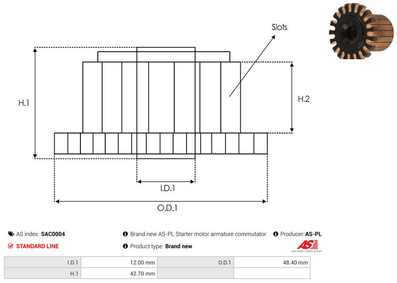 AS-PL SAC0004 Armature, starter