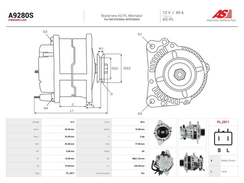 Generaator, AS-PL A9280S