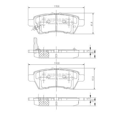 Комплект гальмівних накладок, дискове гальмо, Nipparts J3611050