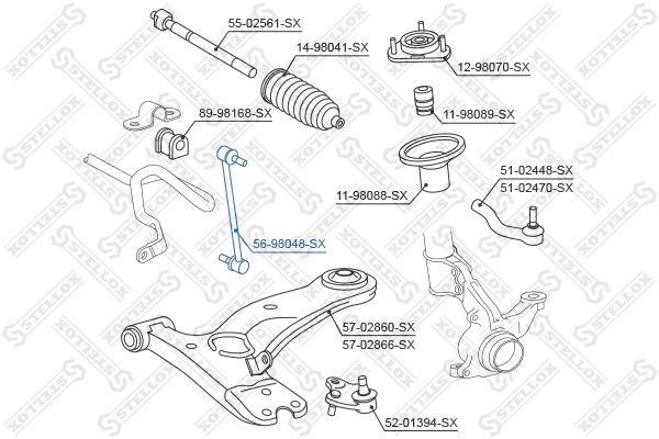 STELLOX 56-98048-SX Link/Coupling Rod, stabiliser bar