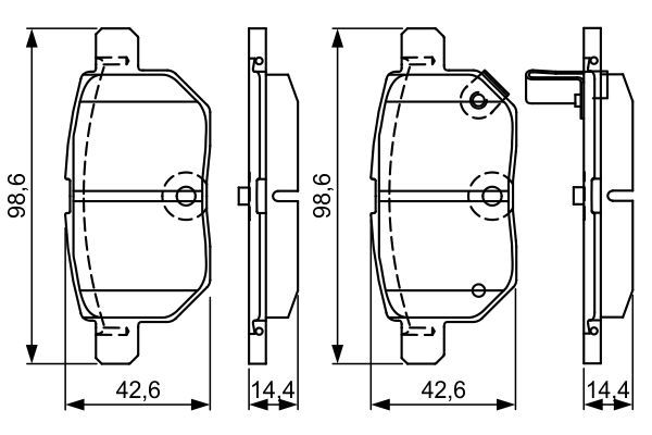 Комплект гальмівних накладок, дискове гальмо, Bosch 0986495286