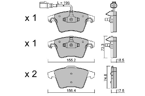 AISIN fékbetétkészlet, tárcsafék BPVW-1004