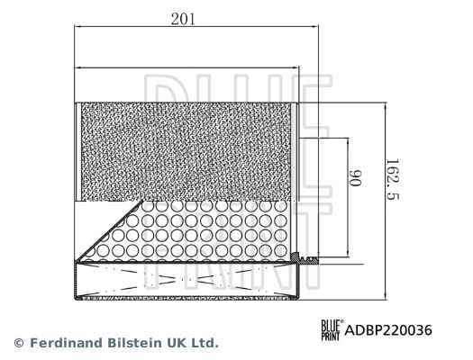 Повітряний фільтр, Blue Print ADBP220036