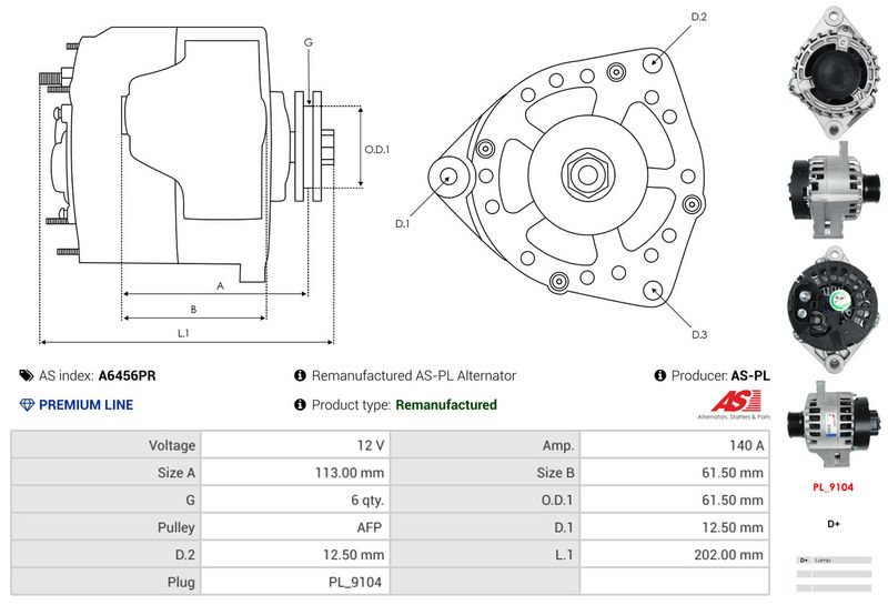 AS-PL A6456PR Alternator