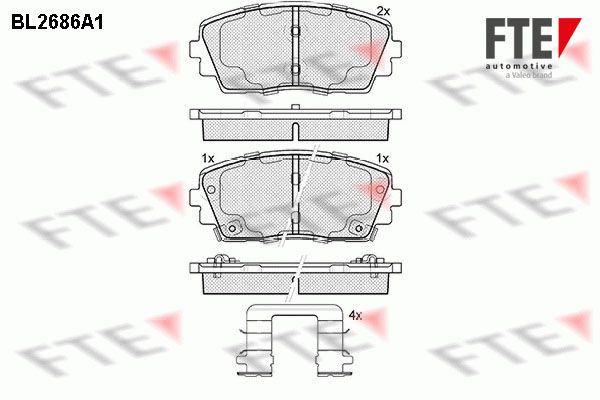 комплект спирачно феродо, дискови спирачки FTE