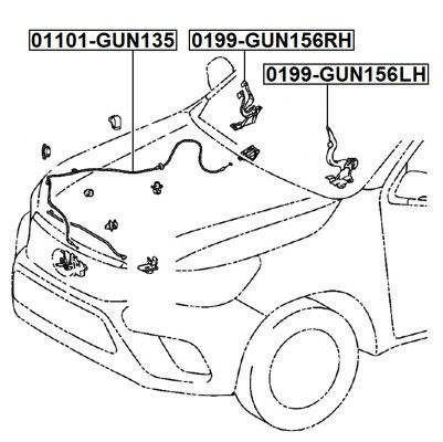Mootorikapoti trossid, FEBEST 01101-GUN135