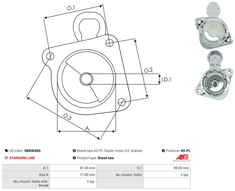 AS-PL SBR3046S Starter Lid, carburettor