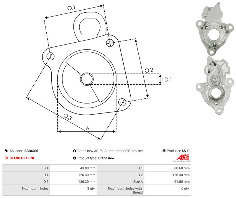 AS-PL SBR6001 Starter Lid, carburettor