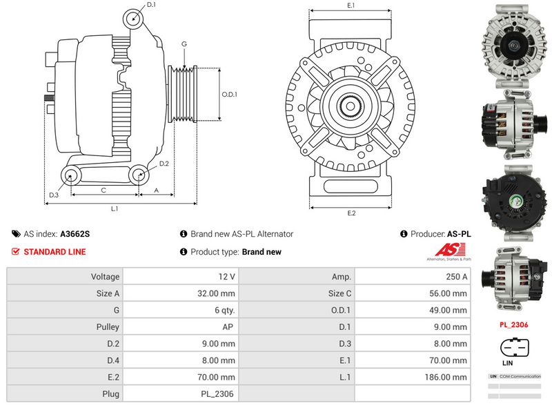 AS-PL A3662S Alternator
