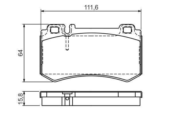 Комплект гальмівних накладок, дискове гальмо, Bosch 0986494356