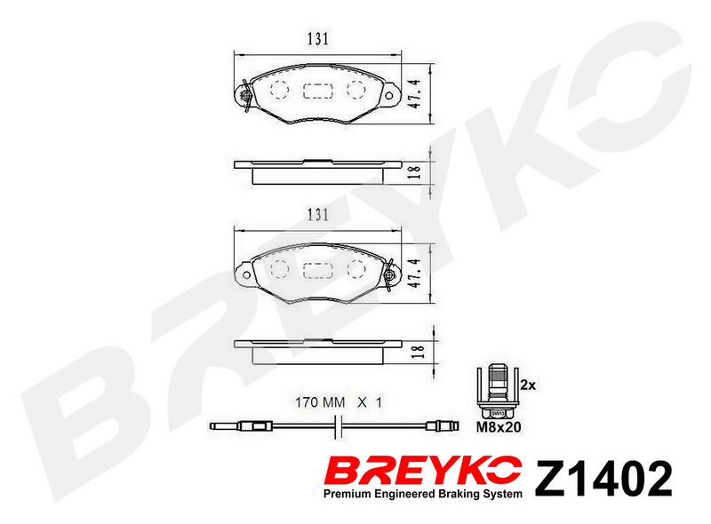 DAVID VASCO Z1402 Brake Pad Set, disc brake