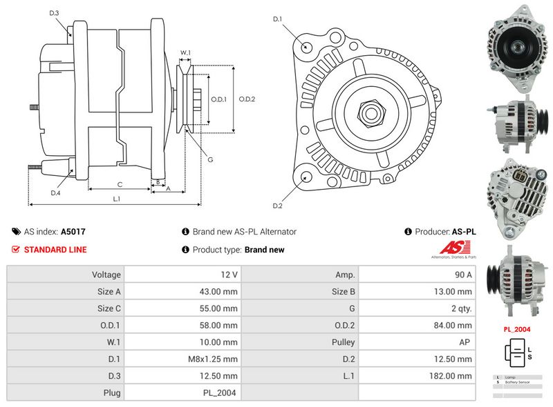 AS-PL A5017 Alternator