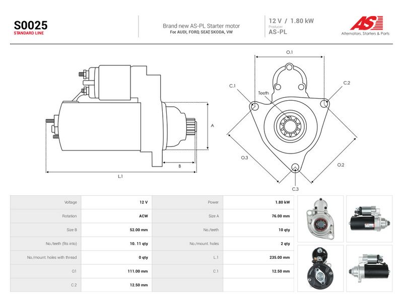 Starter, AS-PL S0025
