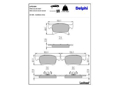 DELPHI LP3164 Brake Pad Set, disc brake