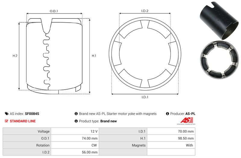 AS-PL SF0084S Field Winding, starter