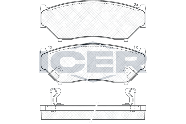 Комплект гальмівних накладок, дискове гальмо, Icer 141096