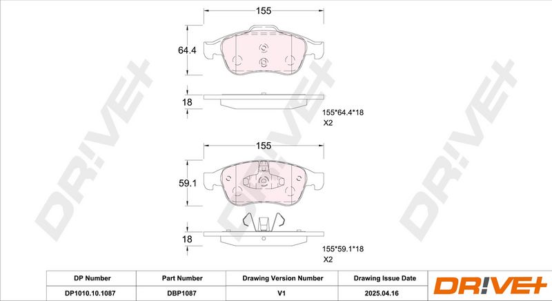 Set placute frana,frana disc DP1010.10.1087 Dr!ve+