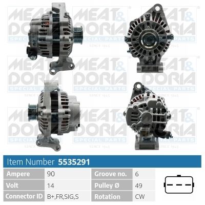 MEAT & DORIA Dynamo / Alternator 5535291