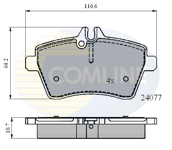 Комплект гальмівних накладок, дискове гальмо, Comline CBP01592