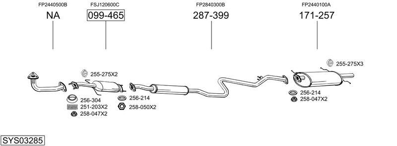 BOSAL kipufogórendszer SYS03285