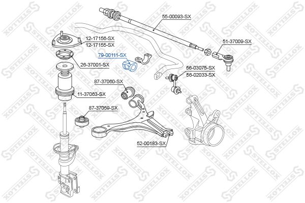 STELLOX 79-00111-SX Mounting, stabiliser bar