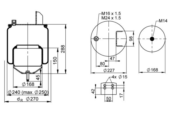 Mech, pneumatické odpružení 1 DF 17 A-1