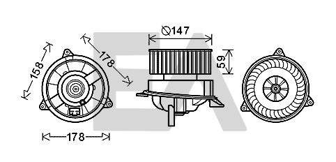 EACLIMA 42A22001 Electric Motor, interior blower