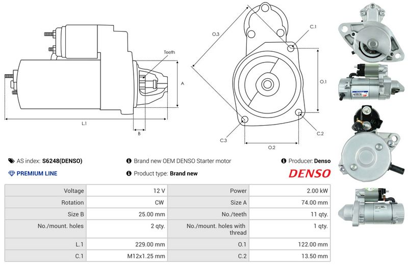 AS-PL S6248(DENSO) Starter