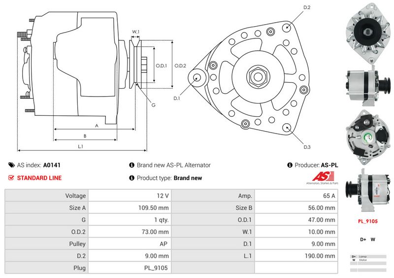 AS-PL A0141 Alternator