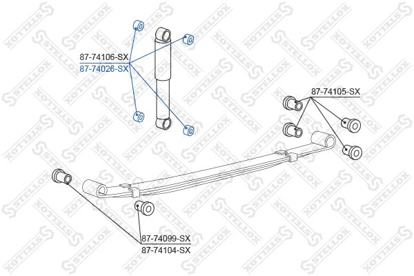 STELLOX 87-74026-SX Mounting, control/trailing arm