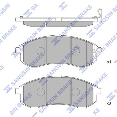 Комплект гальмівних накладок, дискове гальмо, Hi-Q SP1602