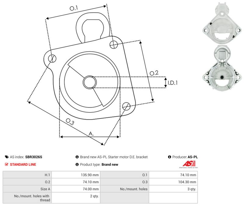 AS-PL SBR3026S Starter Lid, carburettor