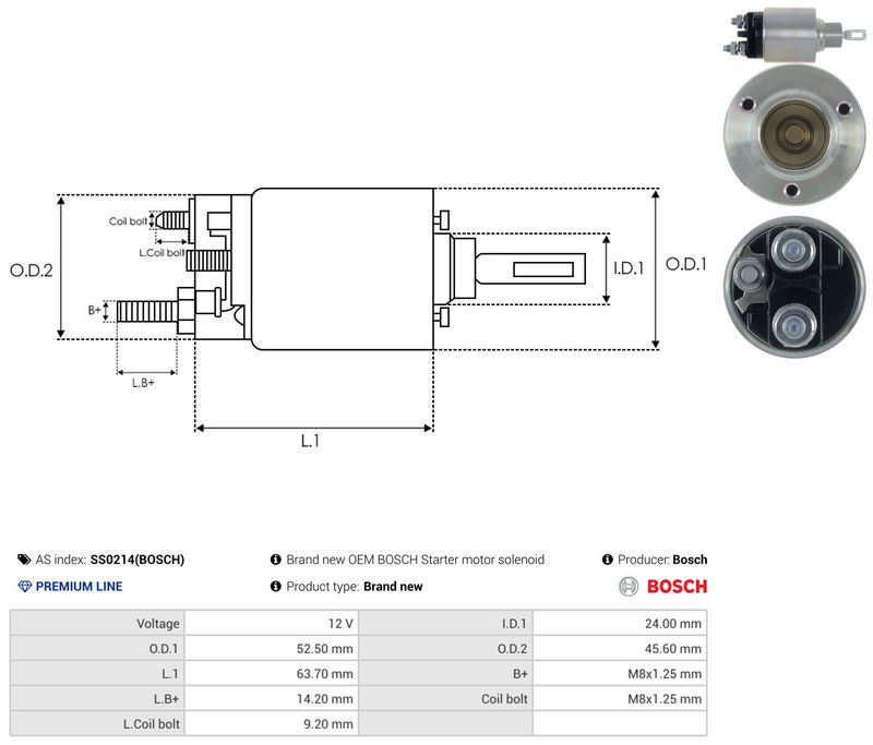 Magnetlülitus, starter, AS-PL SS0214(BOSCH)