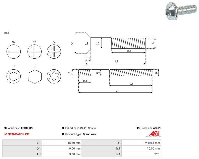 AS-PL ARS0009 Repair Set, alternator
